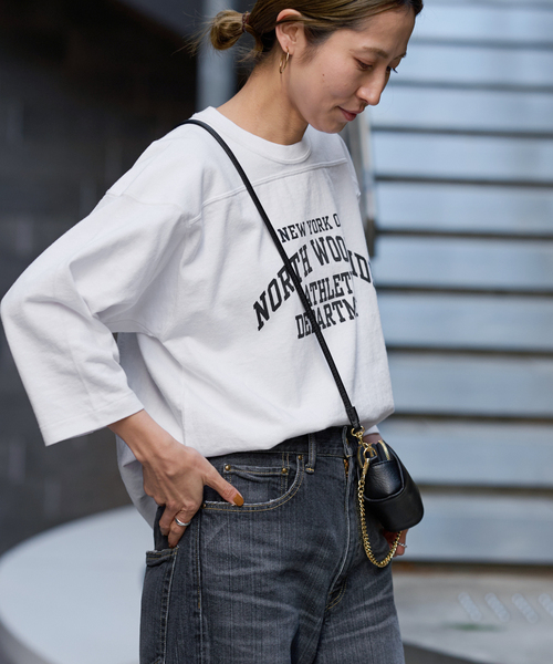 FRAMeWORK（フレームワーク）の「【Champion/チャンピオン】SHORT SLEEVE FOOTBALL SHIRT（Tシャツ/カットソー・レディース・ホワイト/ライトグレー・FREE）」の19枚目の写真