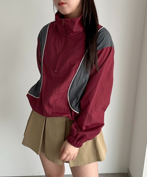 apres jour mignon(アプレジュールミニョン)の「配色ハーフジップトップス【ZOZOTOWN限定アイテム】(その他トップス・レディース・ネイビー/カーキ/ボルドー・フリー/X-LARGE)」の3枚目の写真