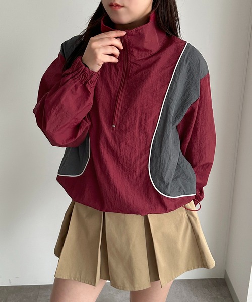 apres jour mignon(アプレジュールミニョン)の「配色ハーフジップトップス【ZOZOTOWN限定アイテム】(その他トップス・レディース・ネイビー/カーキ/ボルドー・フリー/X-LARGE)」の12枚目の写真