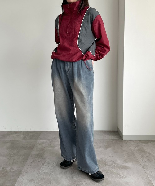 apres jour mignon(アプレジュールミニョン)の「配色ハーフジップトップス【ZOZOTOWN限定アイテム】(その他トップス・レディース・ネイビー/カーキ/ボルドー・フリー/X-LARGE)」の9枚目の写真