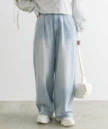 OLIVE des OLIVE | ゆるたぽタックデニムパンツ　1041030080(デニムパンツ)