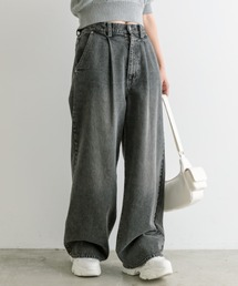 OLIVE des OLIVE | ゆるたぽタックデニムパンツ　1041030080(デニムパンツ)