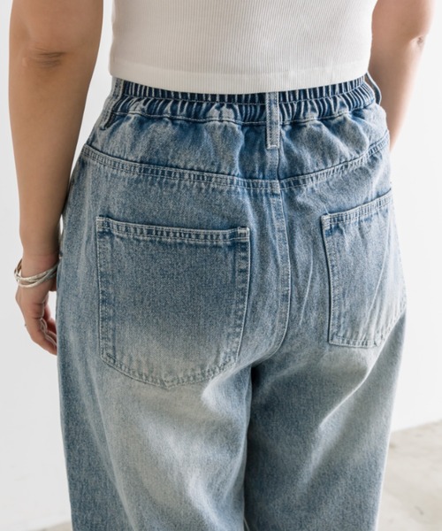 OLIVE des OLIVE（オリーブデオリーブ）の「ゆるたぽタックデニムパンツ　1041030080（デニムパンツ・レディース・スミクロ/インディゴブルー/ブルー/サックスブルー・SMALL/MEDIUM）」の12枚目の写真