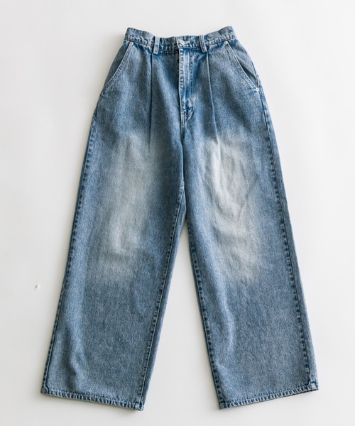 OLIVE des OLIVE（オリーブデオリーブ）の「ゆるたぽタックデニムパンツ　1041030080（デニムパンツ・レディース・スミクロ/インディゴブルー/ブルー/サックスブルー・SMALL/MEDIUM）」の18枚目の写真