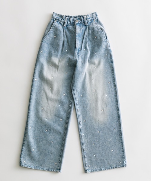 OLIVE des OLIVE（オリーブデオリーブ）の「ゆるたぽタックデニムパンツ　1041030080（デニムパンツ・レディース・スミクロ/インディゴブルー/ブルー/サックスブルー・SMALL/MEDIUM）」の19枚目の写真