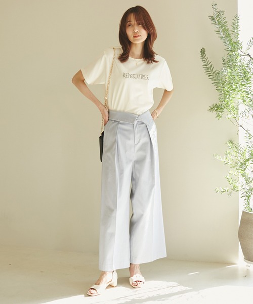 ROPE' PICNIC（ロペピクニック）の「RENU/ロゴ&フォトTシャツ/リンクコーデ（Tシャツ/カットソー・レディース・ブラック/ホワイト/キナリ・38/40）」の4枚目の写真