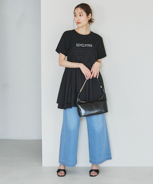 ROPE' PICNIC（ロペピクニック）の「RENU/ロゴ&フォトTシャツ/リンクコーデ（Tシャツ/カットソー・レディース・ブラック/ホワイト/キナリ・38/40）」の16枚目の写真