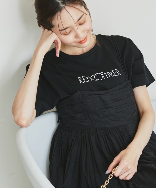 ROPE' PICNIC（ロペピクニック）の「RENU/ロゴ&フォトTシャツ/リンクコーデ（Tシャツ/カットソー・レディース・ブラック/ホワイト/キナリ・38/40）」の17枚目の写真
