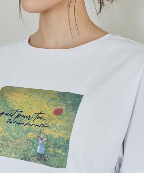 ROPE' PICNIC（ロペピクニック）の「RENU/ロゴ&フォトTシャツ/リンクコーデ（Tシャツ/カットソー・レディース・ブラック/ホワイト/キナリ・38/40）」の22枚目の写真