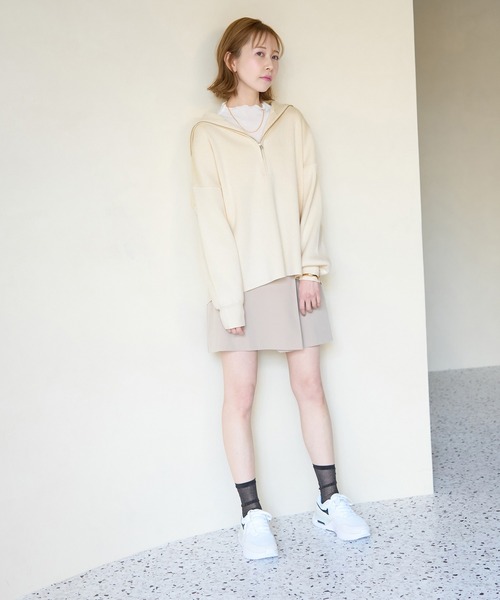 ROPE' PICNIC（ロペピクニック）の「ハーフジップニットプルオーバー（ニット/セーター・レディース・チャコールグレー/キナリ/ネイビー・38）」の11枚目の写真