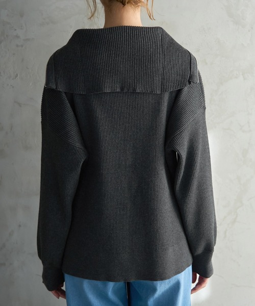 ROPE' PICNIC（ロペピクニック）の「ハーフジップニットプルオーバー（ニット/セーター・レディース・チャコールグレー/キナリ/ネイビー・38）」の20枚目の写真