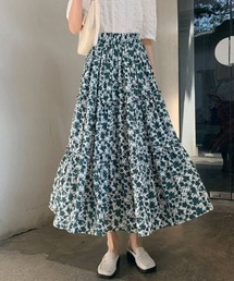 花柄フレアスカート