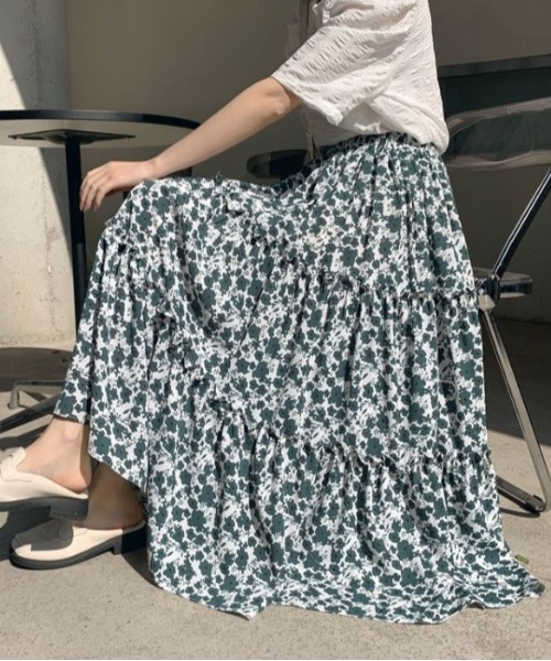 Jayro（ジャイロ）の「花柄フレアスカート（スカート・レディース・ブラック/グリーン/キナリ・FREE）」の15枚目の写真