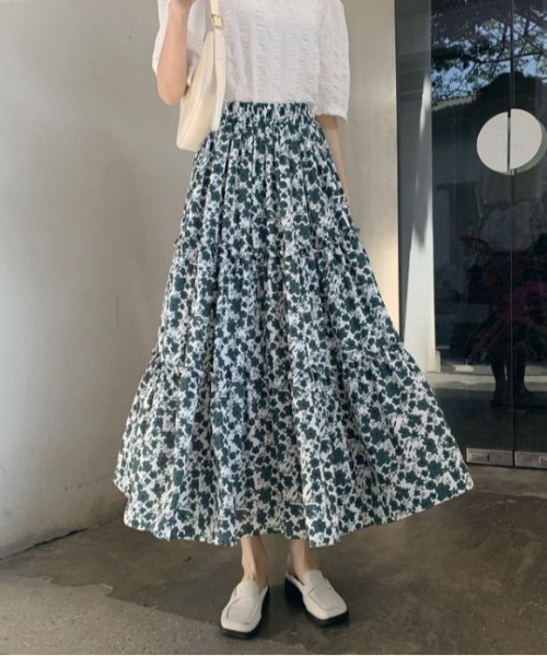 Jayro（ジャイロ）の「花柄フレアスカート（スカート・レディース・ブラック/グリーン/キナリ・FREE）」の17枚目の写真