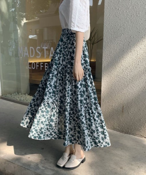 Jayro（ジャイロ）の「花柄フレアスカート（スカート・レディース・ブラック/グリーン/キナリ・FREE）」の18枚目の写真