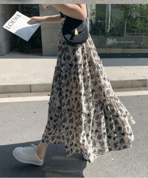 Jayro（ジャイロ）の「花柄フレアスカート（スカート・レディース・ブラック/グリーン/キナリ・FREE）」の9枚目の写真