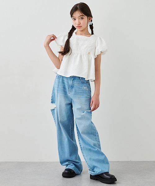 by LOVEiT（バイラビット）の「バルーンスリーブチュニック（チュニック・キッズ・ブラック/オフホワイト・120cm/130cm/140cm/150cm/160cm）」の5枚目の写真