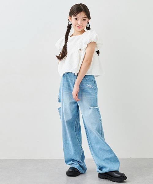 by LOVEiT（バイラビット）の「バルーンスリーブチュニック（チュニック・キッズ・ブラック/オフホワイト・120cm/130cm/140cm/150cm/160cm）」の6枚目の写真