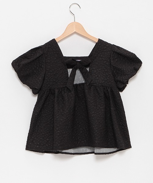 by LOVEiT（バイラビット）の「バルーンスリーブチュニック（チュニック・キッズ・ブラック/オフホワイト・120cm/130cm/140cm/150cm/160cm）」の9枚目の写真