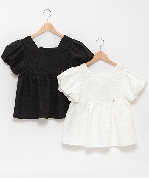 by LOVEiT（バイラビット）の「バルーンスリーブチュニック（チュニック・キッズ・ブラック/オフホワイト・120cm/130cm/140cm/150cm/160cm）」の7枚目の写真