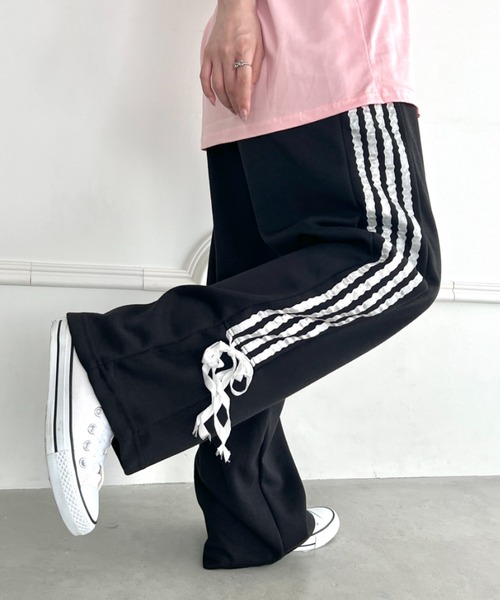 スウェットパンツ ロゴ サイドライン ルーズ スポーティ b4083 スウェットパンツ サイドライン - ファッション通販SHOPLIST