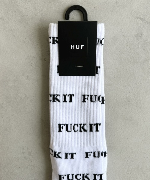 HUF（ハフ）の「HUF(ハフ)/ファックイットロゴリブソックス/FUCK IT SOCKS（ソックス/靴下・メンズ・ブラック/ホワイト/オレンジ・FREE）」の4枚目の写真