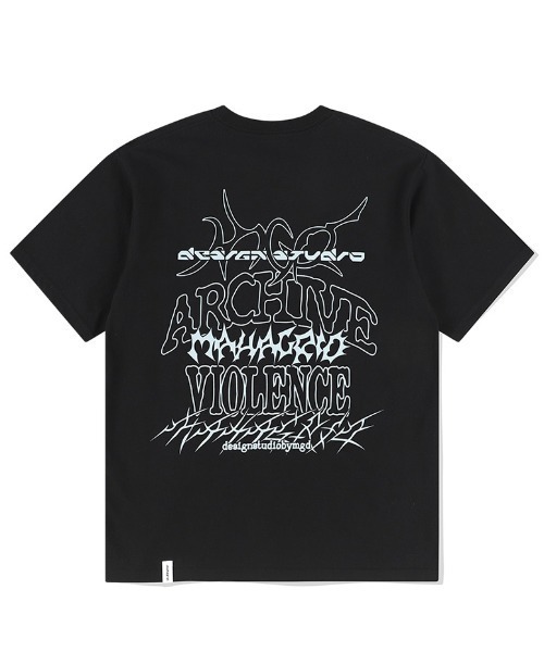 [ MAHAGRID]★24SS★韓国人気★SMILEY KEY TEE mahagrid/マハグリッド』 SKELETON GOTH LOGO TEE/ゴスロゴT