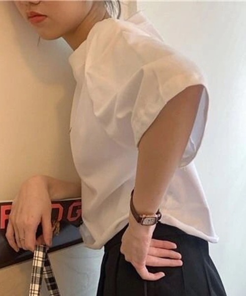 SHEPP(シープ)の「【定番】ワイドシルエット ショート無地半袖Tシャツ / クロップド丈(Tシャツ/カットソー・レディース・ホワイト/グレー/ブラック・S/M/L)」の11枚目の写真