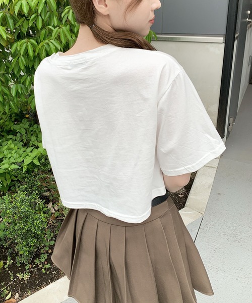 SHEPP(シープ)の「【定番】ワイドシルエット ショート無地半袖Tシャツ / クロップド丈(Tシャツ/カットソー・レディース・ホワイト/グレー/ブラック・S/M/L)」の18枚目の写真