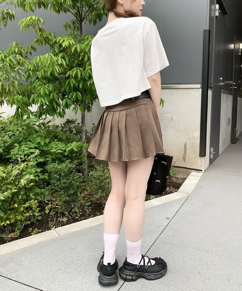 SHEPP(シープ)の「【定番】ワイドシルエット ショート無地半袖Tシャツ / クロップド丈(Tシャツ/カットソー・レディース・ホワイト/グレー/ブラック・S/M/L)」の20枚目の写真