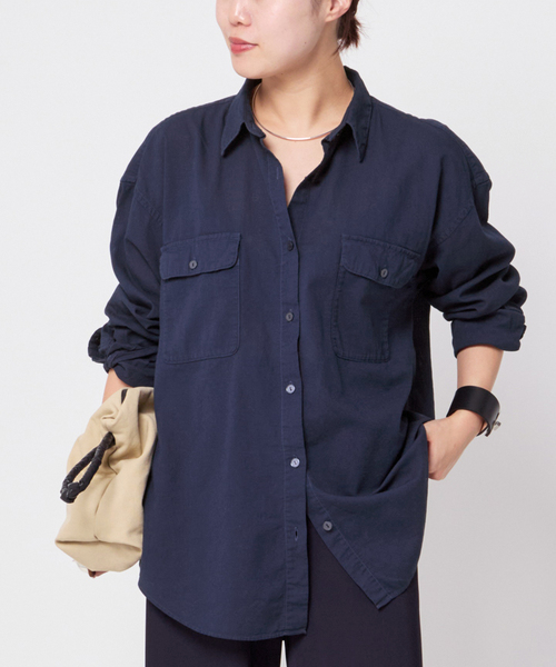 AP STUDIO（エーピーストゥディオ）の「ガーメントダイシャツ（シャツ/ブラウス・レディース・グレー系その他/ブラック/コバルトブルー・FREE）」の3枚目の写真