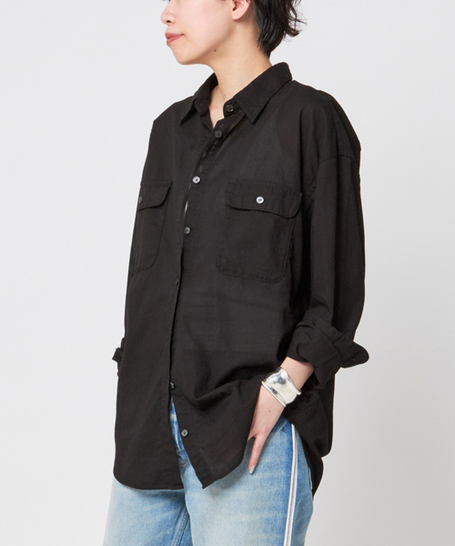 AP STUDIO（エーピーストゥディオ）の「ガーメントダイシャツ（シャツ/ブラウス・レディース・グレー系その他/ブラック/コバルトブルー・FREE）」の15枚目の写真