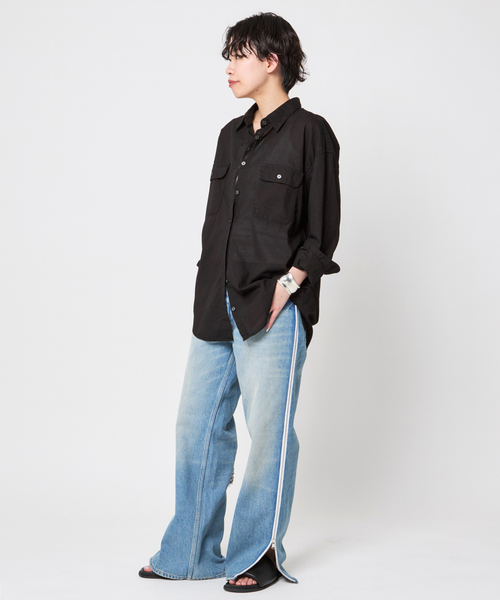 AP STUDIO（エーピーストゥディオ）の「ガーメントダイシャツ（シャツ/ブラウス・レディース・グレー系その他/ブラック/コバルトブルー・FREE）」の18枚目の写真