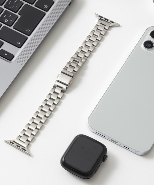 emonique(エモニーク)の「ステンレス製 Apple Watch バンド スマートウォッチバンド【38/40/41/42/44/45/49mm対応】(デジタル腕時計・メンズ・ピンクゴールド/ゴールド/ブラック/シルバー・38/42)」の2枚目の写真