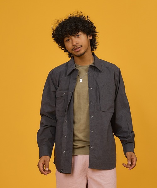 TRAIL BUM(トレイルバム)の「NITTY GRITTY SHIRTS EQUILIBRIUM/ ニッティーグリッティ シャツ エクィリブリウム(シャツ/ブラウス・メンズ・チャコールグレー/ライトブラウン/ブルー系その他・SMALL/LARGE/MEDIUM)」の1枚目の写真