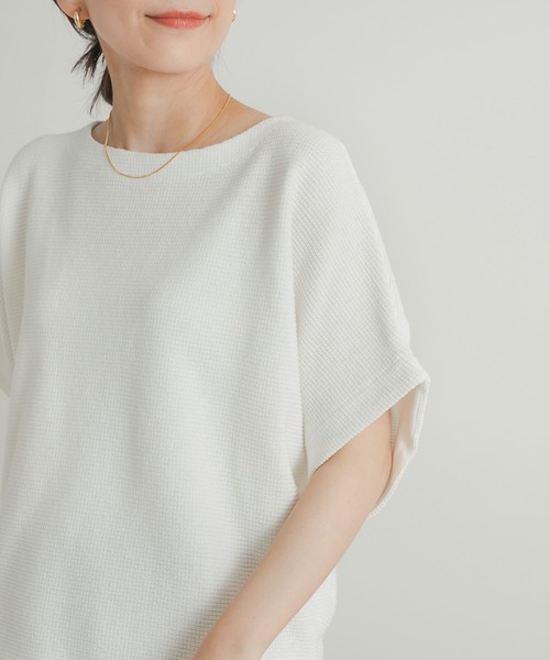 URBAN RESEARCH DOORS -  URBAN RESEARCH ミラノリブタックプルオーバー オフホワイト セール】ヨコアゼタックプルオーバー（Tシャツ/カットソー
