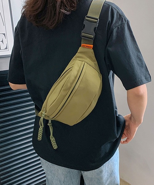 florist（フローリスト）の「キャンプノットダブルポケットボディーバッグ（ボディバッグ/ウエストポーチ・レディース・オレンジ/イエロー/グリーン/ホワイト/ブラック・FREE）」の3枚目の写真