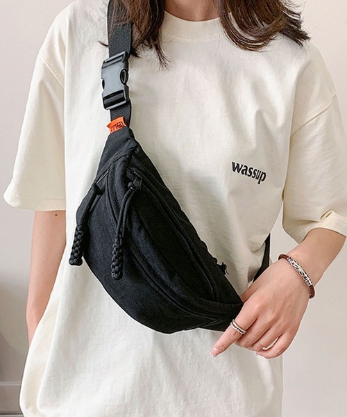 florist（フローリスト）の「キャンプノットダブルポケットボディーバッグ（ボディバッグ/ウエストポーチ・レディース・オレンジ/イエロー/グリーン/ホワイト/ブラック・FREE）」の2枚目の写真