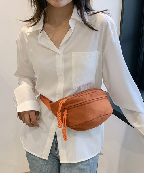 florist（フローリスト）の「キャンプノットダブルポケットボディーバッグ（ボディバッグ/ウエストポーチ・レディース・オレンジ/イエロー/グリーン/ホワイト/ブラック・FREE）」の9枚目の写真