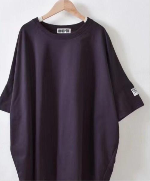 【新品】ドルマンスリーブカットソー　タイダイTシャツ　ブラック　25/47 ドルマンスリーブロング丈オーバーサイズTシャツ（Tシャツ