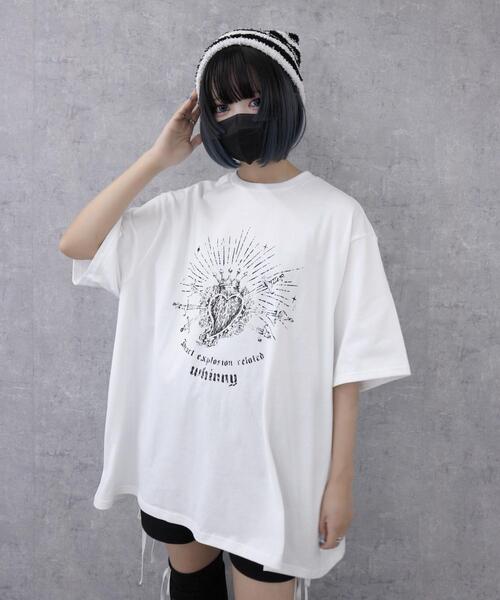 Whinny(ホワイニー)の「Whinny/きらびやかなメンヘラっち(Tシャツ/カットソー・レディース・サックスブルー/ブラック/ホワイト・FREE)」の2枚目の写真