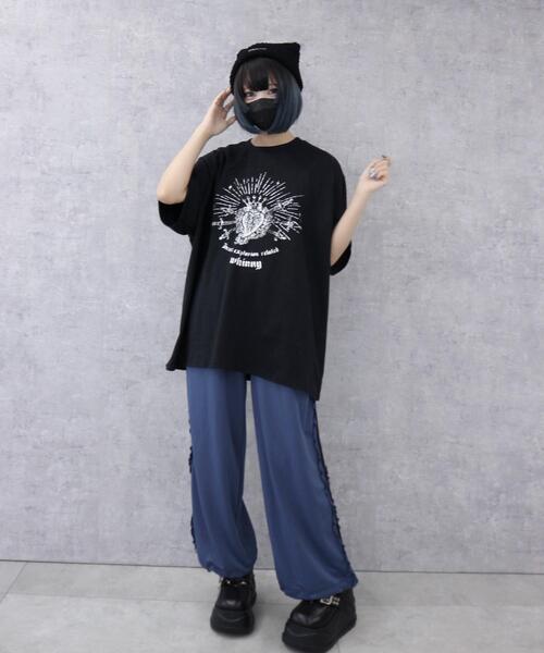Whinny(ホワイニー)の「Whinny/きらびやかなメンヘラっち(Tシャツ/カットソー・レディース・サックスブルー/ブラック/ホワイト・FREE)」の11枚目の写真