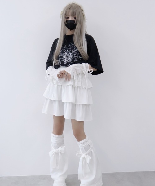 Whinny(ホワイニー)の「Whinny/きらびやかなメンヘラっち(Tシャツ/カットソー・レディース・サックスブルー/ブラック/ホワイト・FREE)」の5枚目の写真