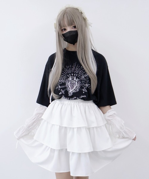 Whinny(ホワイニー)の「Whinny/きらびやかなメンヘラっち(Tシャツ/カットソー・レディース・サックスブルー/ブラック/ホワイト・FREE)」の8枚目の写真