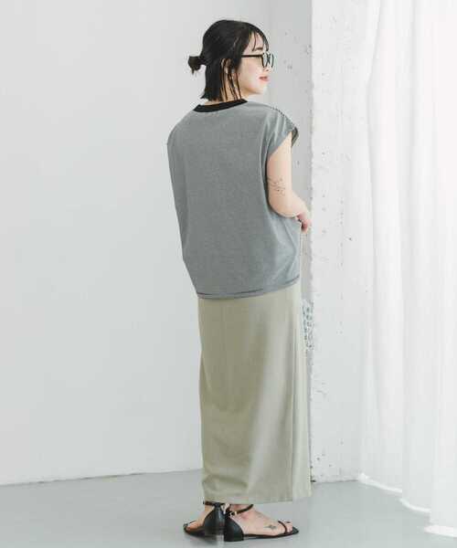 ITEMS URBANRESEARCH（アイテムズ アーバンリサーチ）の「リネンライクタイトスカート（スカート・レディース・グレー系その他/ブラック/キャメル・FREE）」の7枚目の写真