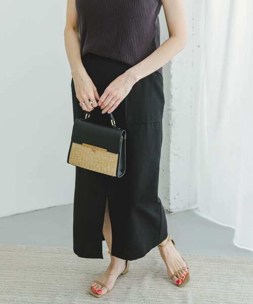 ITEMS URBANRESEARCH（アイテムズ アーバンリサーチ）の「リネンライクタイトスカート（スカート・レディース・グレー系その他/ブラック/キャメル・FREE）」の11枚目の写真