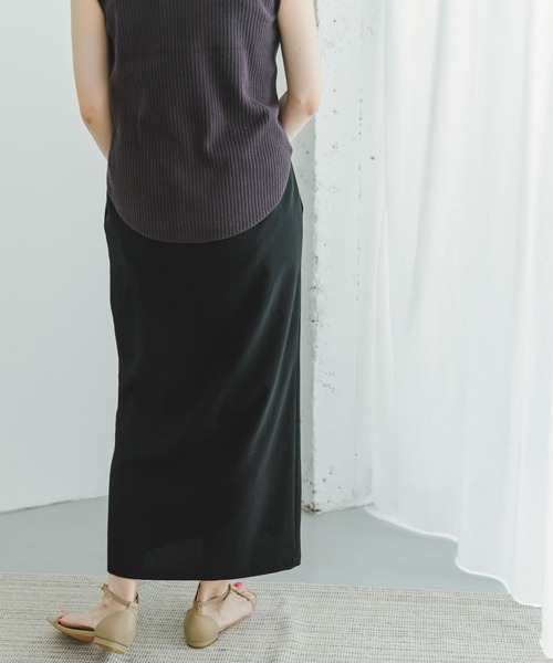 ITEMS URBANRESEARCH（アイテムズ アーバンリサーチ）の「リネンライクタイトスカート（スカート・レディース・グレー系その他/ブラック/キャメル・FREE）」の13枚目の写真