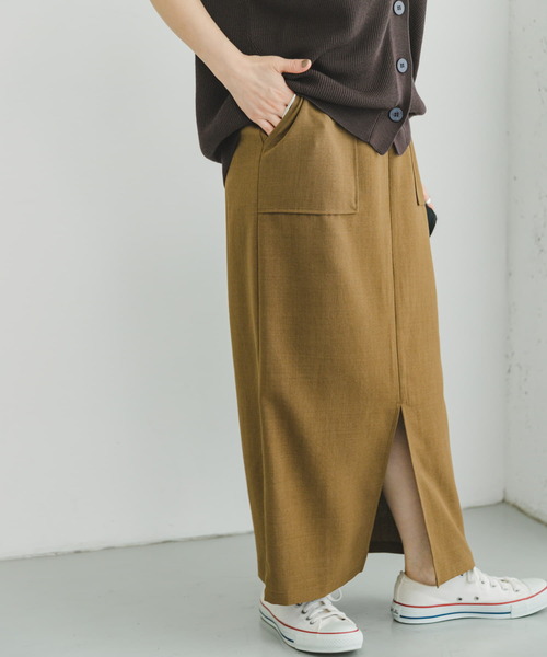 ITEMS URBANRESEARCH（アイテムズ アーバンリサーチ）の「リネンライクタイトスカート（スカート・レディース・グレー系その他/ブラック/キャメル・FREE）」の18枚目の写真