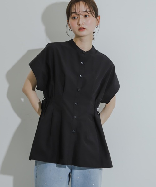 SENSE OF PLACE by URBAN RESEARCH（センスオブプレイスバイアーバンリサーチ）の「ウエストシャーリングペプラムブラウス（シャツ/ブラウス・レディース・オフホワイト/ブラック/ブルー・ONE）」の12枚目の写真