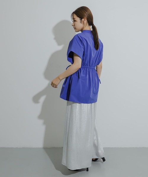 SENSE OF PLACE by URBAN RESEARCH（センスオブプレイスバイアーバンリサーチ）の「ウエストシャーリングペプラムブラウス（シャツ/ブラウス・レディース・オフホワイト/ブラック/ブルー・ONE）」の19枚目の写真